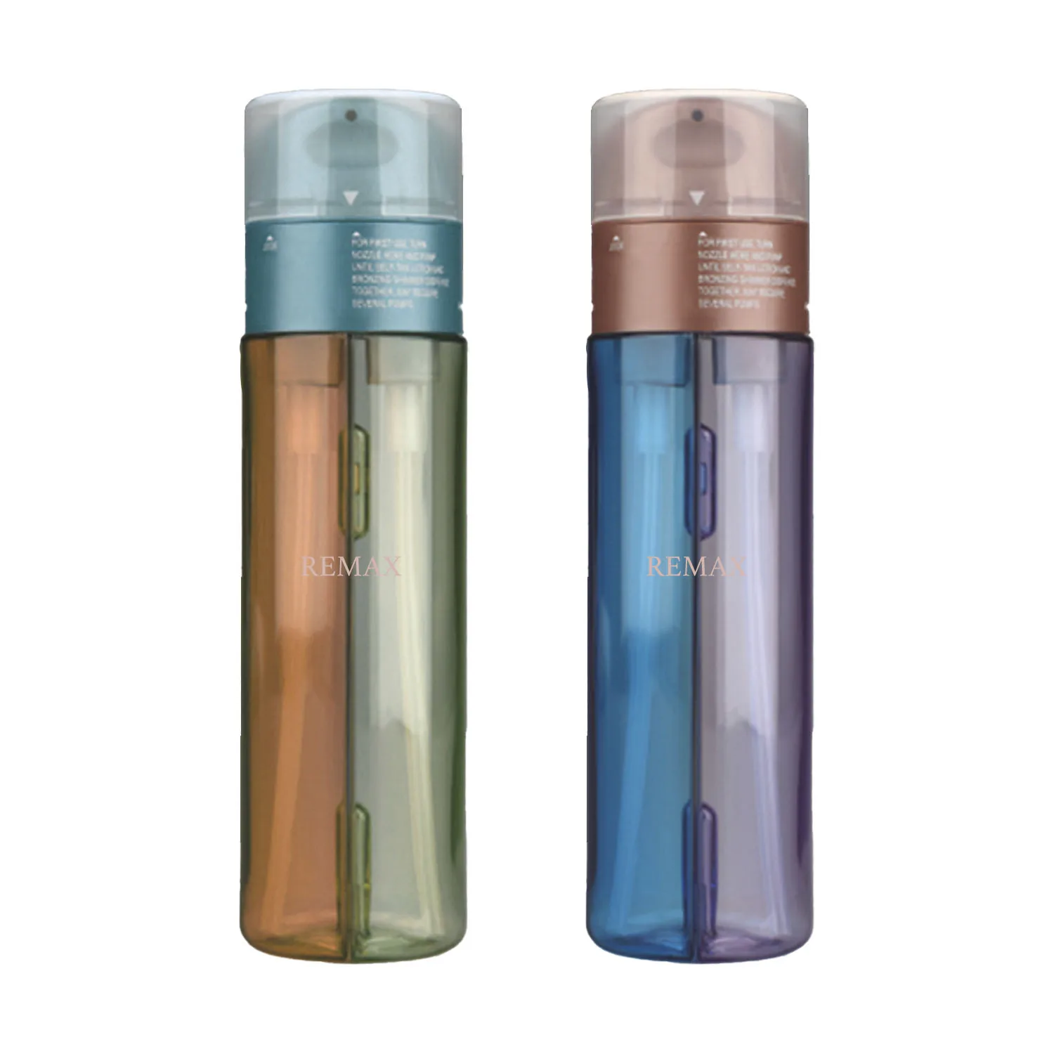 REMAX  2 In 1 Double Dual Chamber Cylinder 100ml lotion Pump Serum Lotion Bottle Dispenser for Cosmetic Packaging