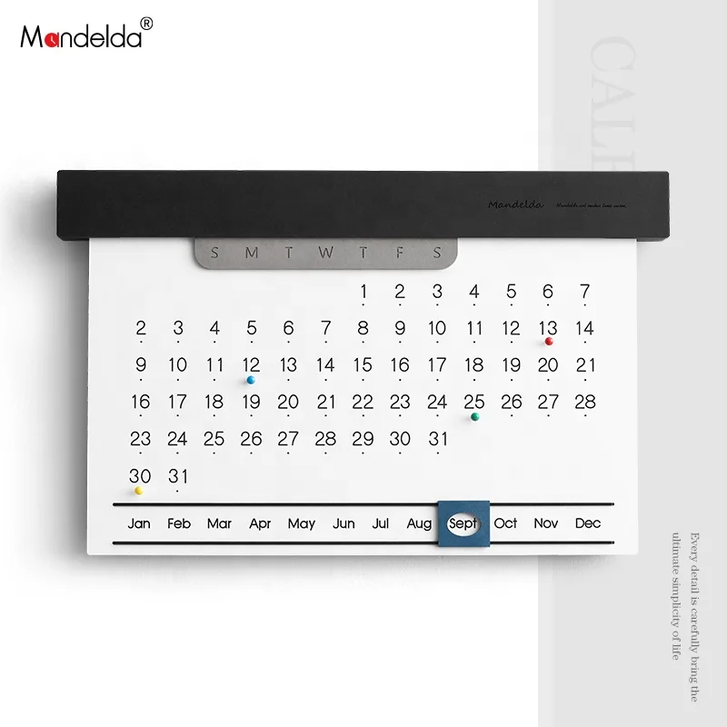 Mandelda New Developed Creative Calendar For Home Decor,Wooden Wall Art Can Hang DIY For Gift Modern Minimalist Sale Calendar