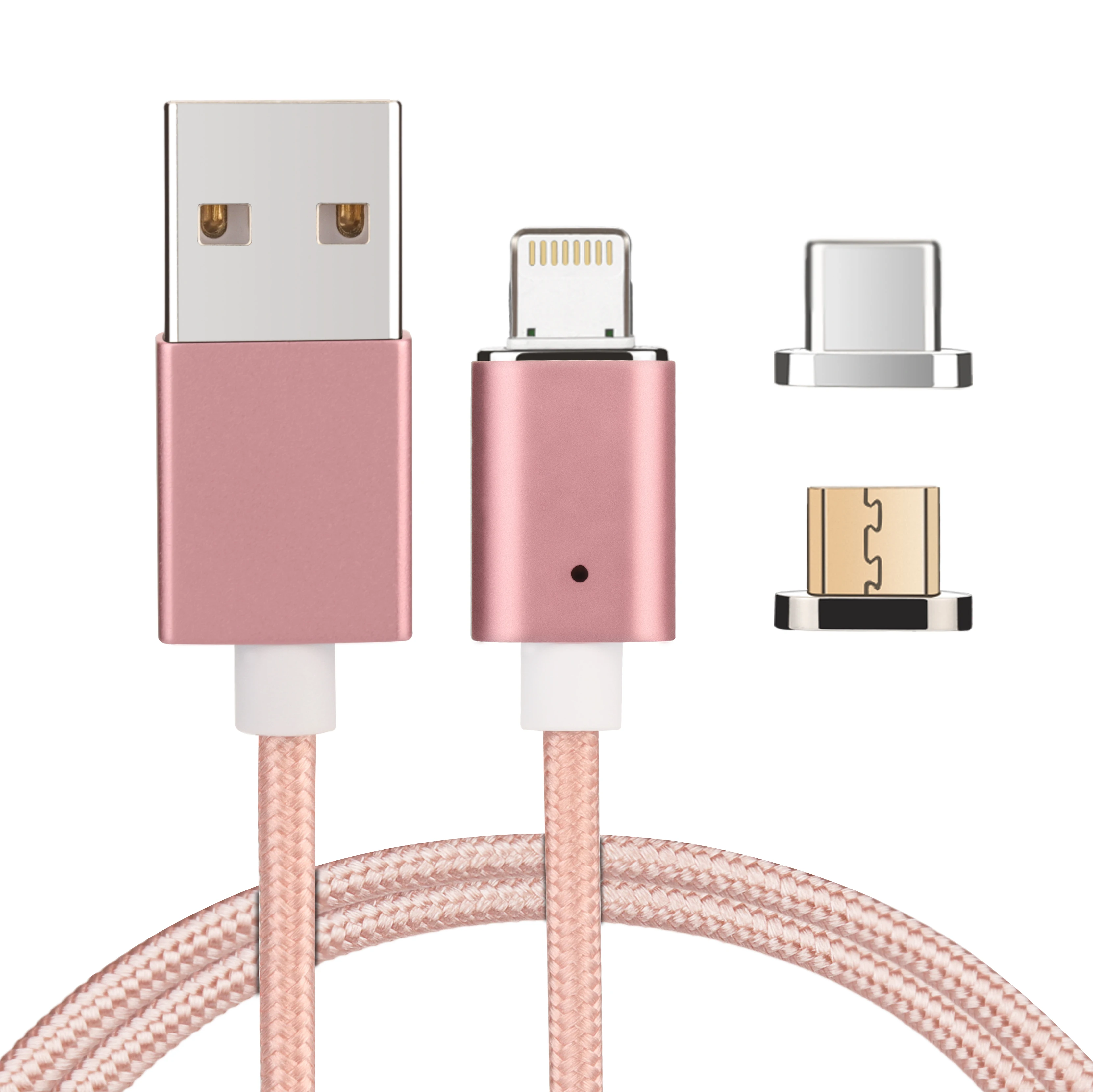 
usb iPhone Android Huawei nylon mobile phone charging cable flat magnetic data cable 