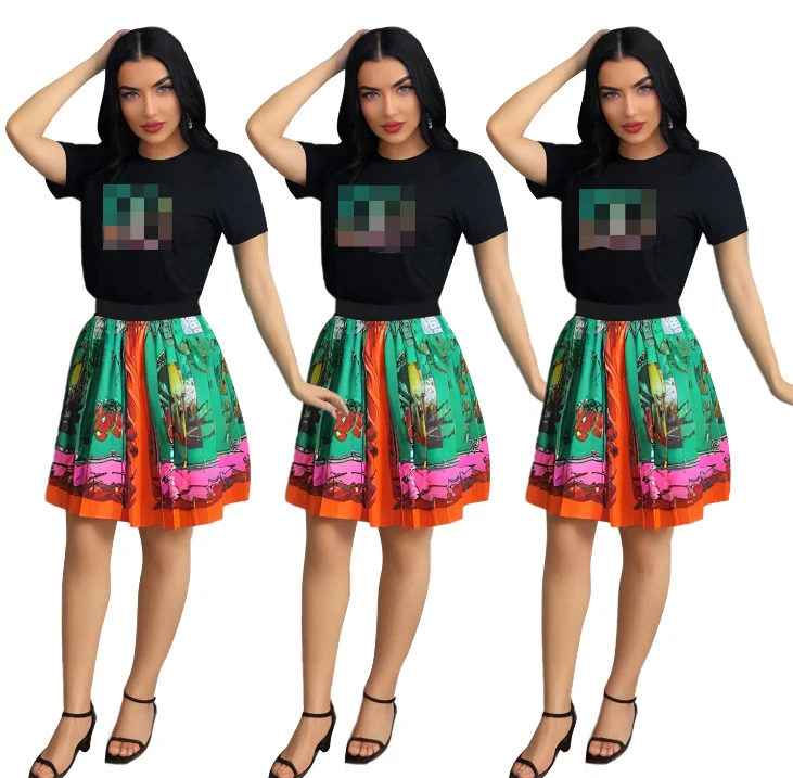 2024 SUMMER NEW ARRIVAL FASHION T SHIRT +SKIRT SETS LUXURY DESIGNERS WOMEN DRESS SET
