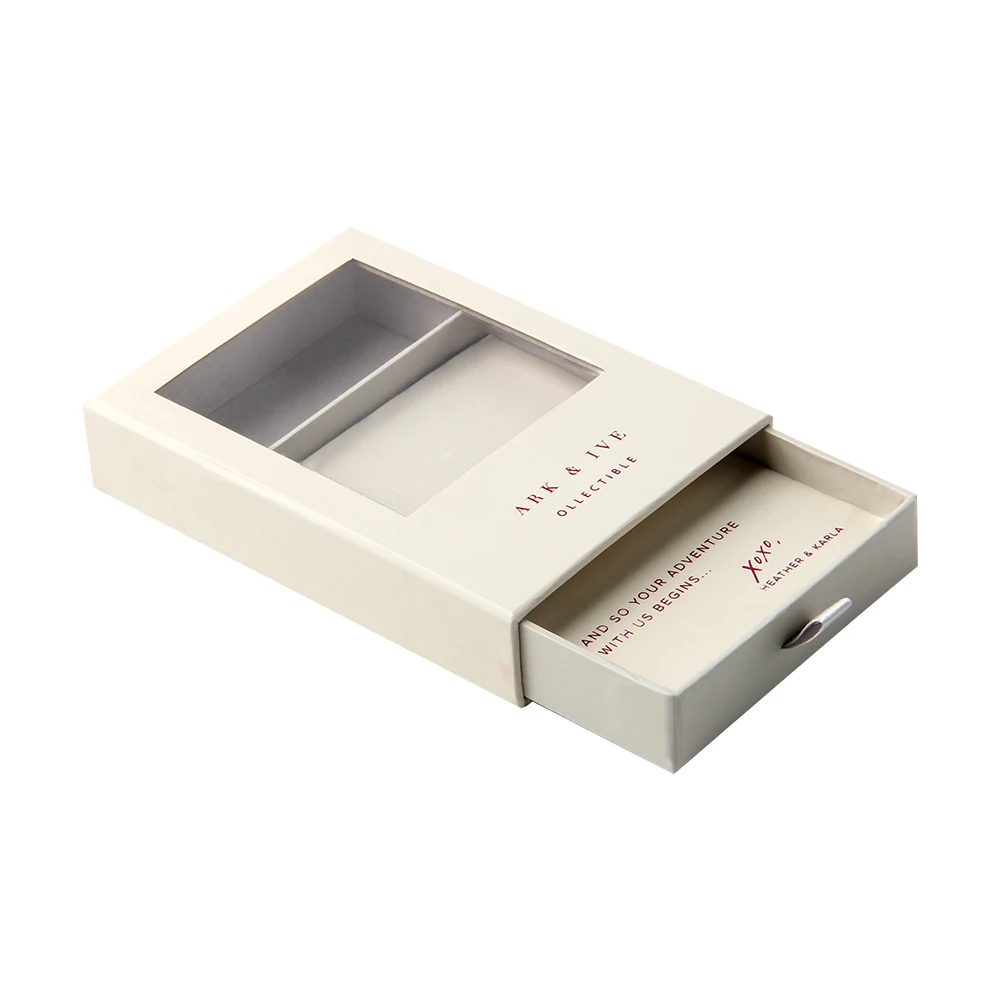 China manufacturers factory price customized logo coated paper cardboard luxury gift packaging clear jewelry box with window top