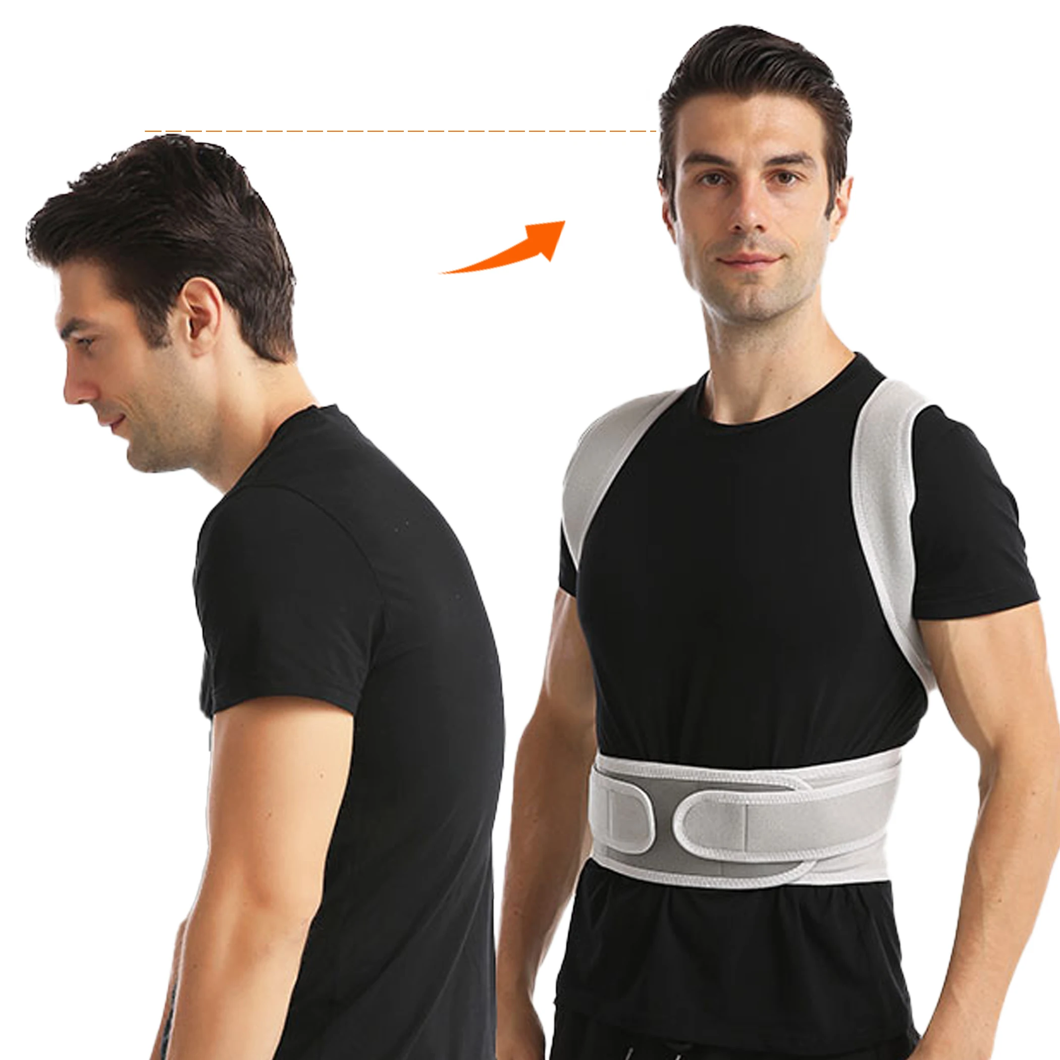 RUNYI Hot-selling  Men and Women Body Sport Adjustable Brace  Neoprene Hunchback Back Support Posture Corrector