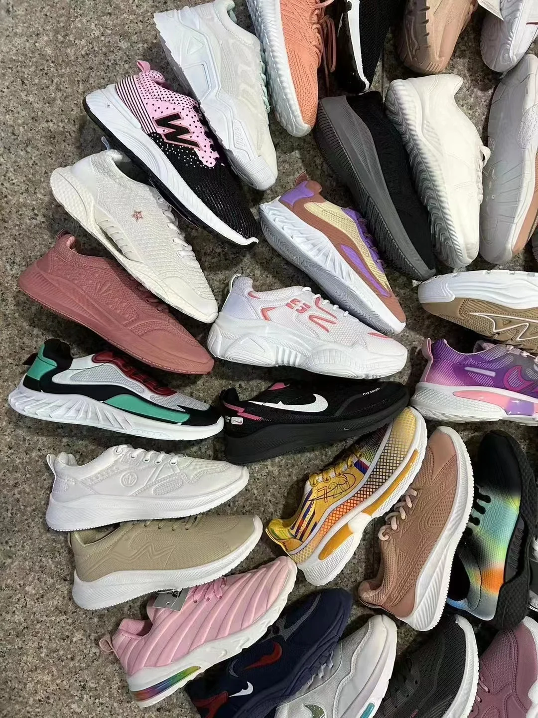 Mixed  Injection Pvc Women Sport Shoes Stock Sneakers Stock Rubber Shoes Cheap Price