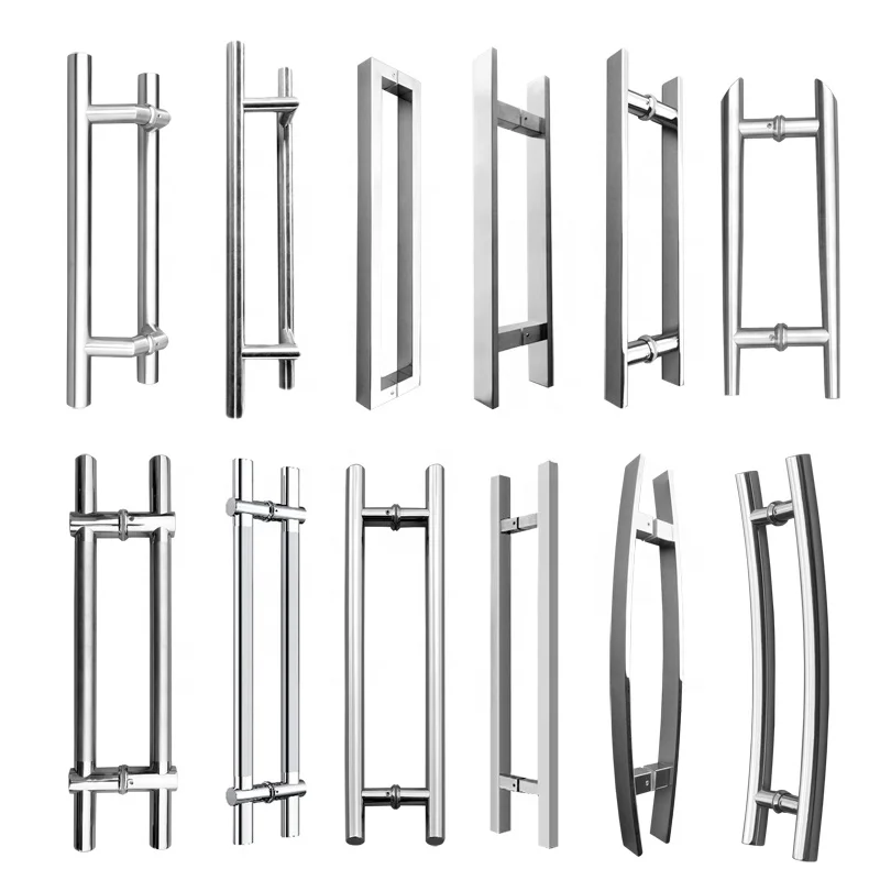 Wholesale round tube stainless steel ladder pull handle H shape glass door handle stainless steel