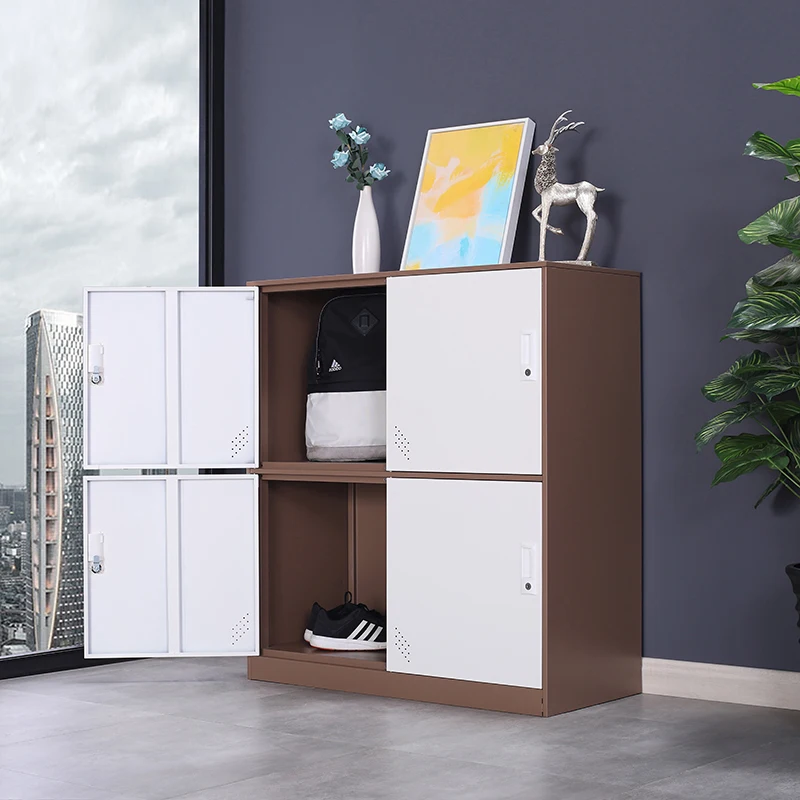 
2 Section Clothes Locker Cheap Pantry Cupboard Easy Clean Standing Lockers Steel Metal / Water Park Low Price 4 Door Abs 