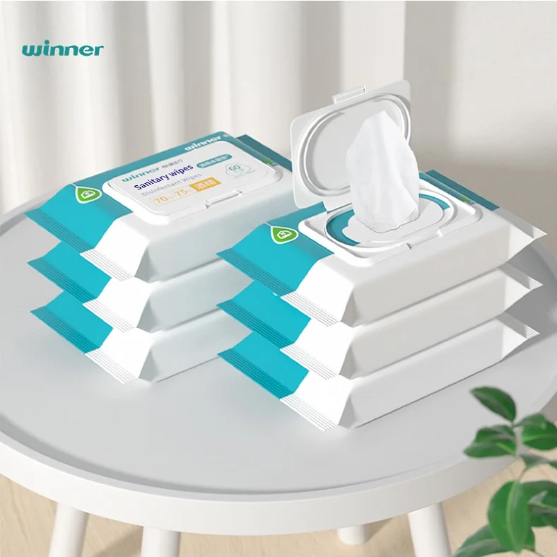 Winner Custom 100% Biodegradable Cleaning Disposable Individual Quaternary Ammonium Compounds 70%~75% Alcohol Wet Wipes