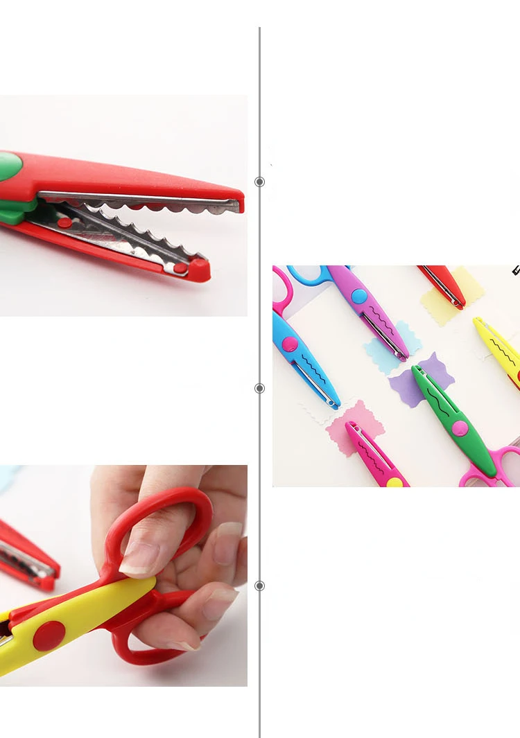 6 Styles Minimalistic Lace Scissors Wavy Pattern Small Round Head Children Special Student Art Tool Stationery Scissor