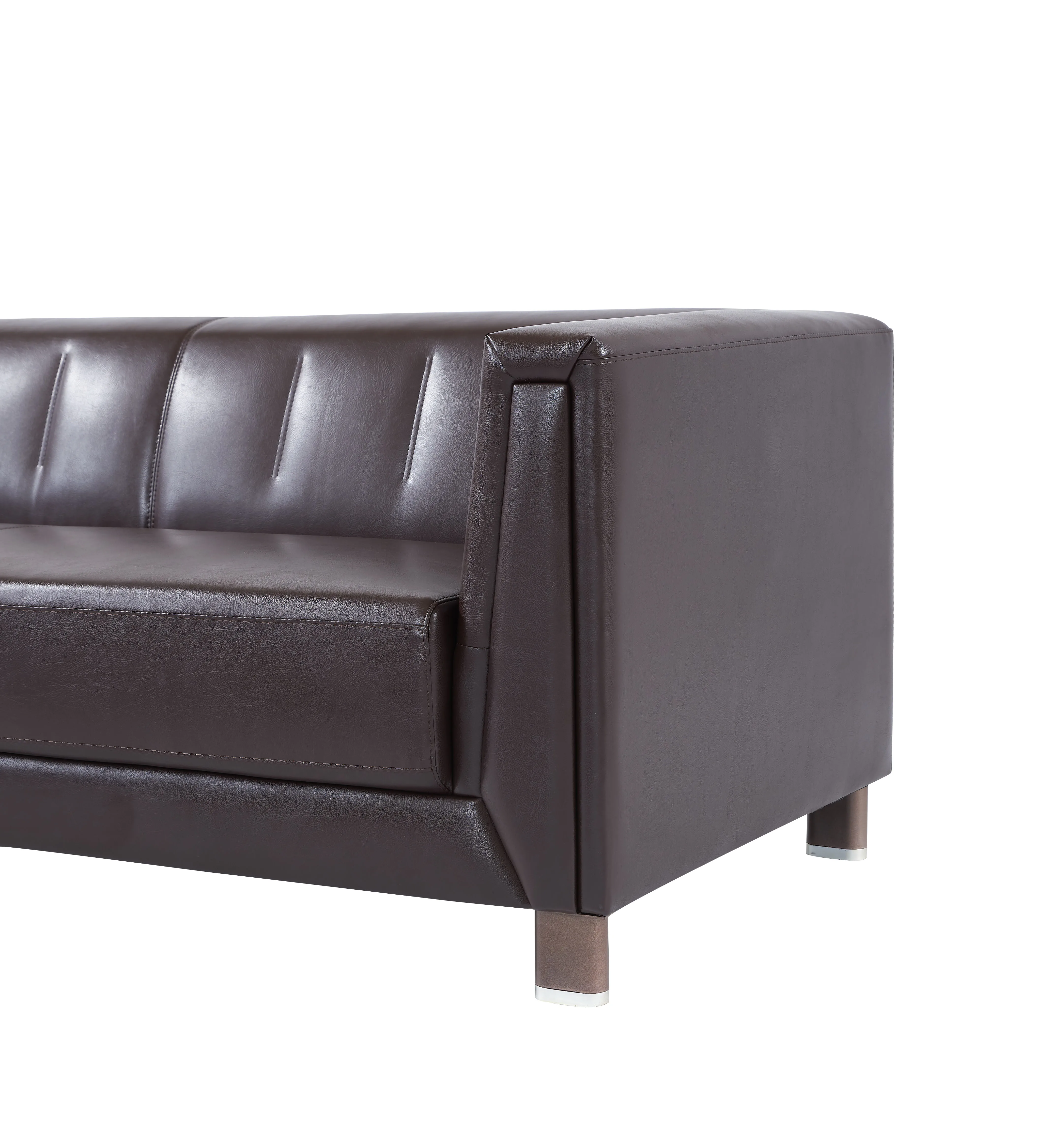 Sitting area Hotel Office reception sofa commercial office visitor leather sofa with Metal legs