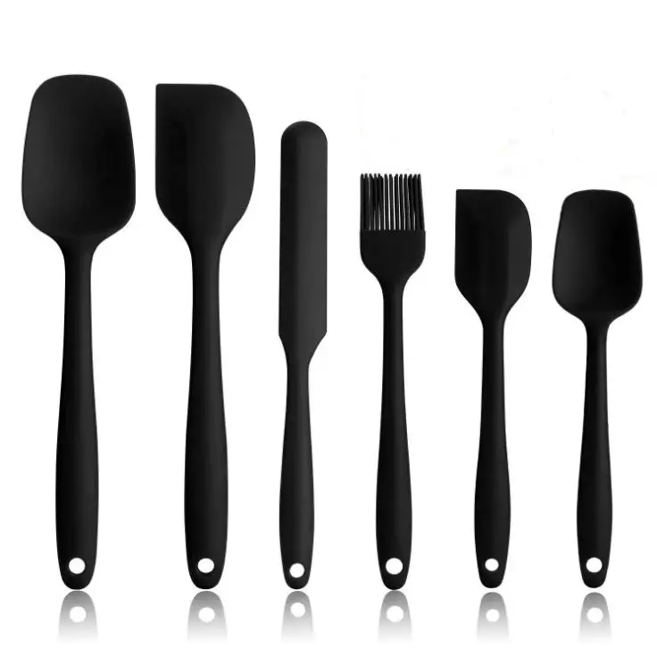 Amazon Hot-Selling Wholesale Food Grade Silicone  Baking Pastry Spatula Set High Quality 6pcs Silicone Spatula Set