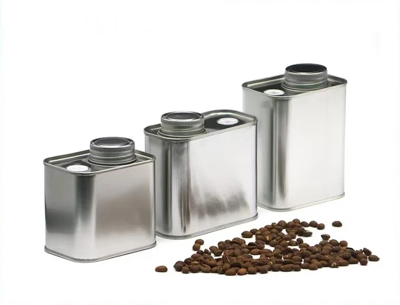 150 г 200 250 350 400 500 пустая Квадратная Металлическая жестяная банка с клапаном пищевая для кофейных зерен упаковки пищевых продуктов