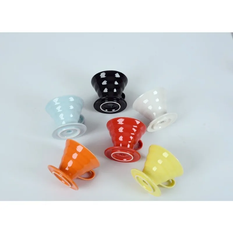 Coffee Engine Style Coffee Drip Filter Cup Permanent Pour Over Coffee Maker with Separate Stand Ceramic Dripper