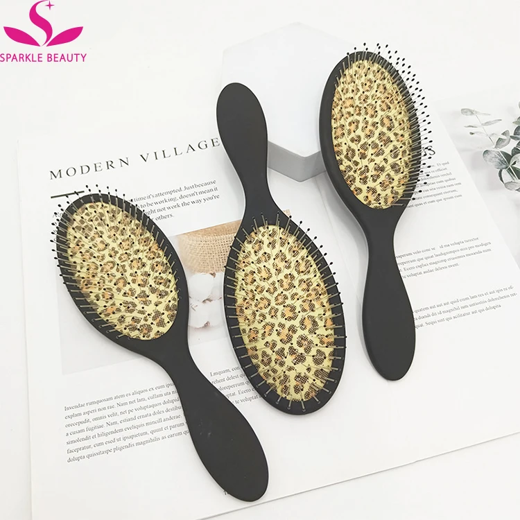 Wholesale Hairdressing Tools Detangling Hair Brush For Tangles Wigs Wet  and Dry Hair Print cushion  Paddle Brush