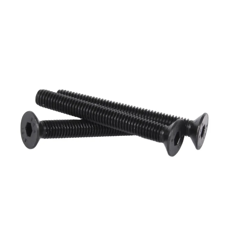 High Quality Flat-Head Tire Screw Zinc Plated Hex Socket Countersunk M3 Thread Size Inch Metric Measurement System Black Oxide