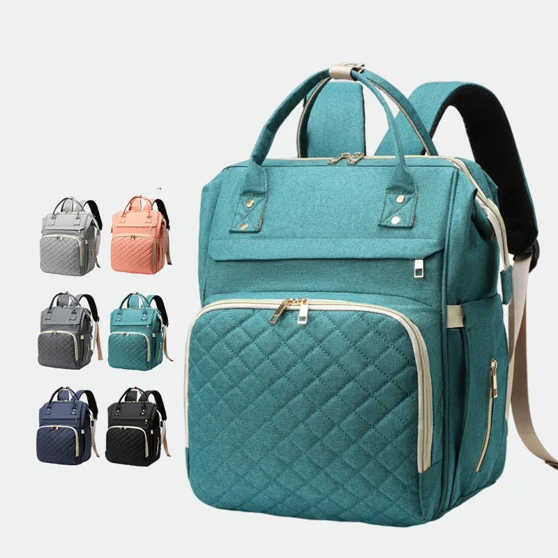 High quality stock  diaper bag with changing station baby mommy travel backpack
