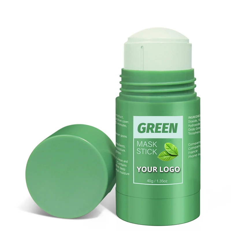 Private Label Clay Mask Green Face Musk Stick Facemask Acne Removal Deep Clean Purifying Green Tea Mask Stick