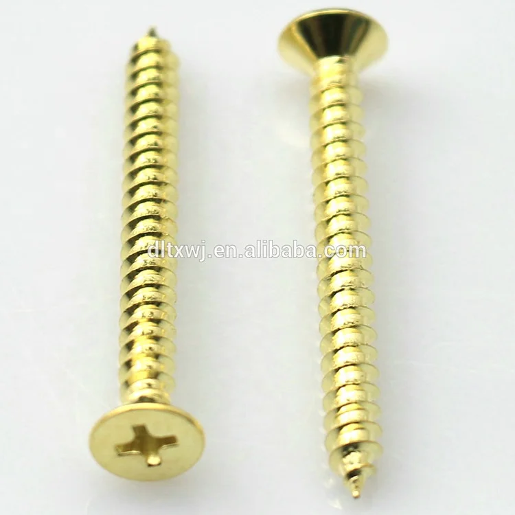 Gold Phillips Flat/Countersunk Head Self Tapping Drywall Roofing Wood Screws