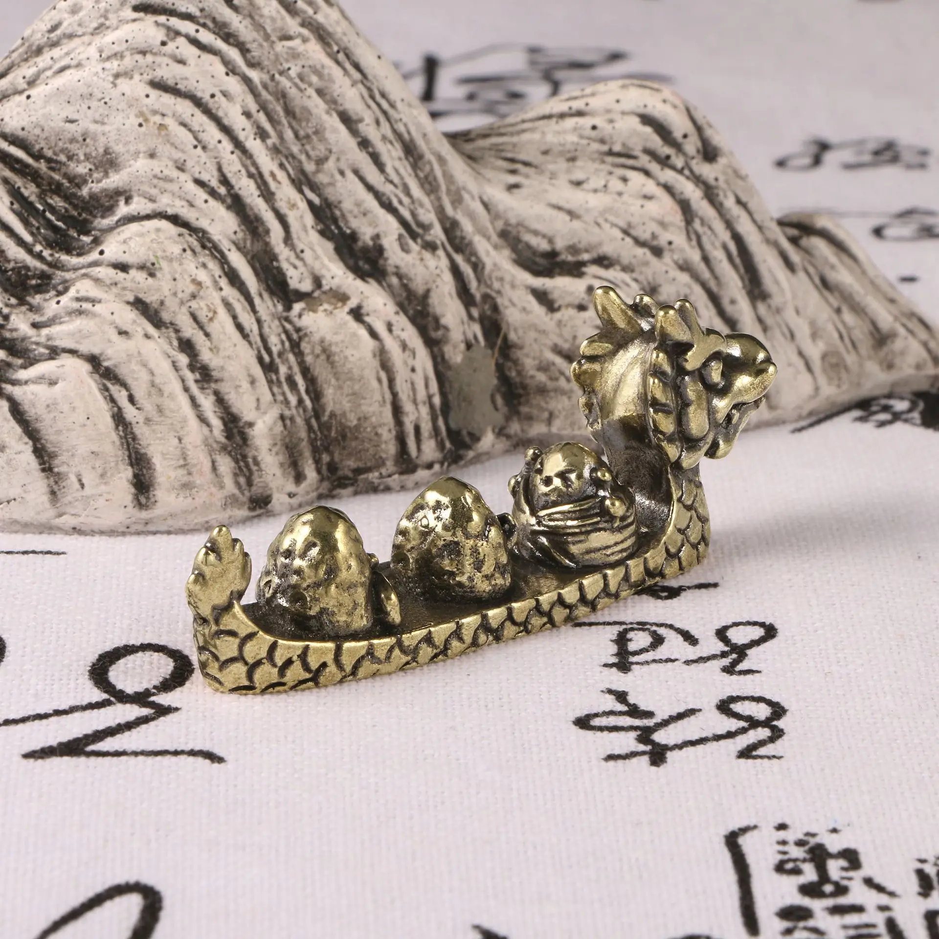 Brass ornaments national Dragon Boat Festival cute creative cute dumplings dragon boat racing ornaments