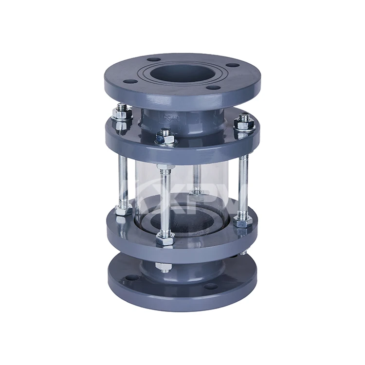 Custom JIS DIN ANSI high temperature high pressure plastic CPVC oil level flange sight glass