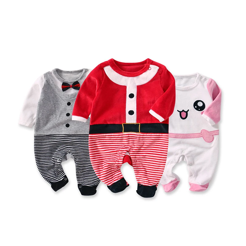Purorigin christmas outfits newborn baby long-sleeved solid color baby romper leggings jumpsuit spring and autumn baby body suit