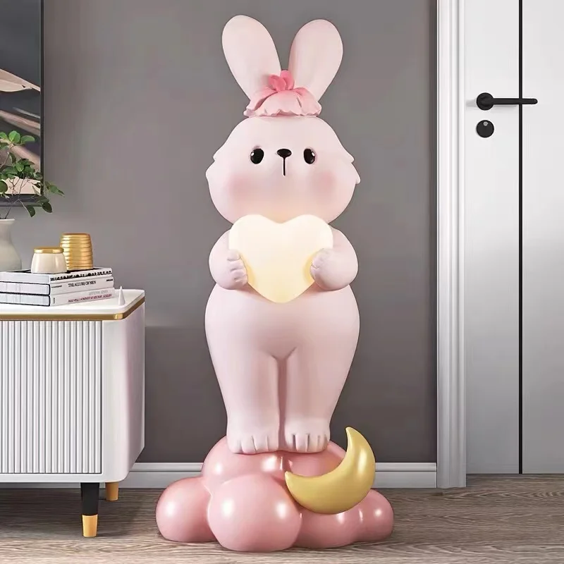 Love Rabbit pink hotel house living room ornament family indoor child room decoration
