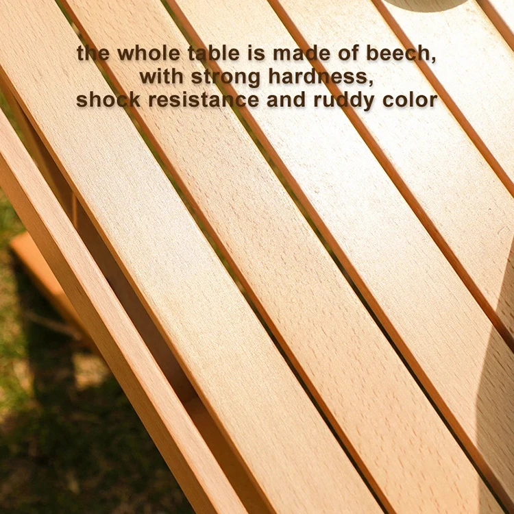 STARRYHEART Folding Wood Table Simple Setup Short Camping Table with 3 legs