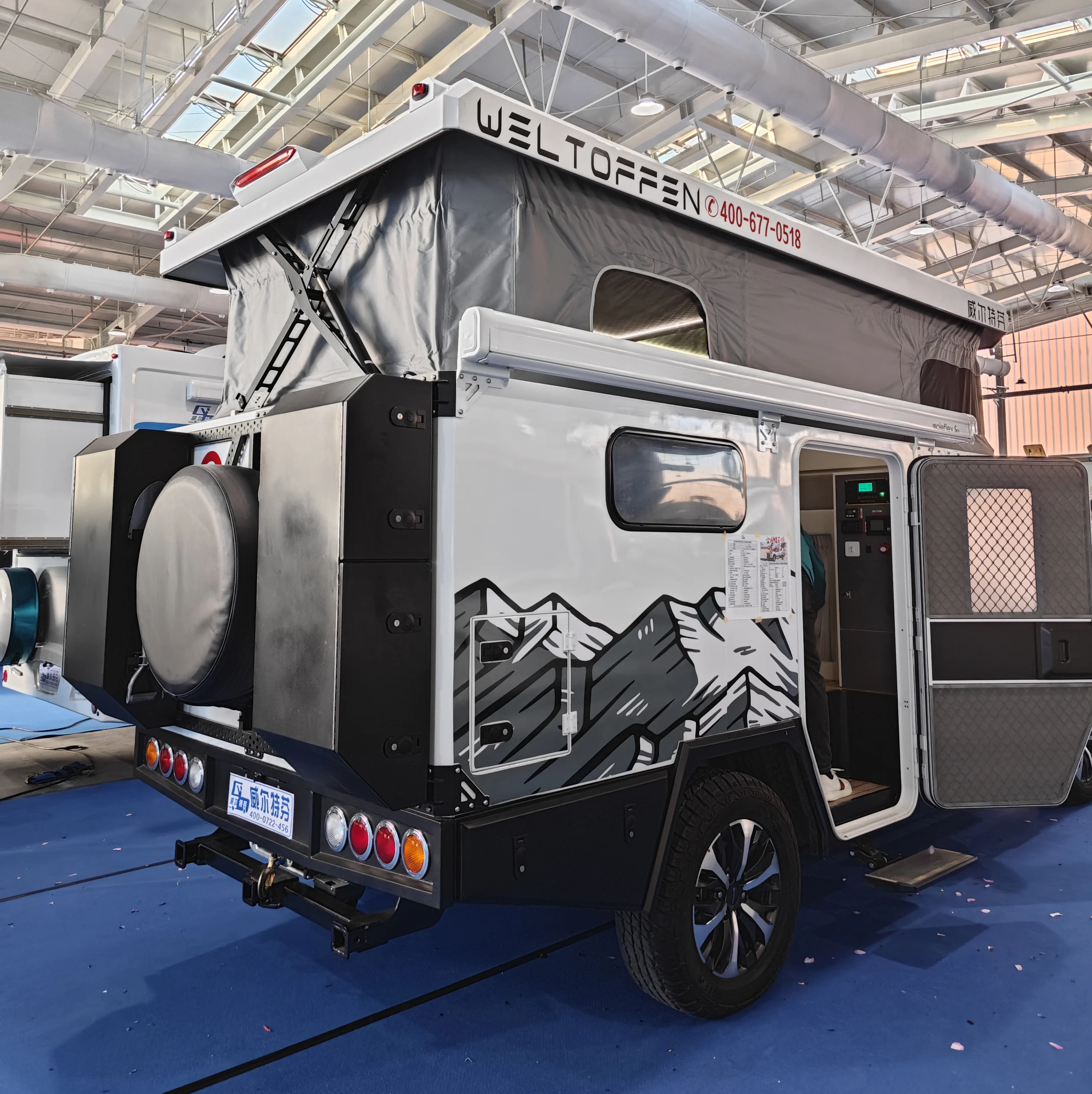 Dongtai Company Electric Lifting Roof Top Tent Straight up Pop up System for Marine Campervan Roof
