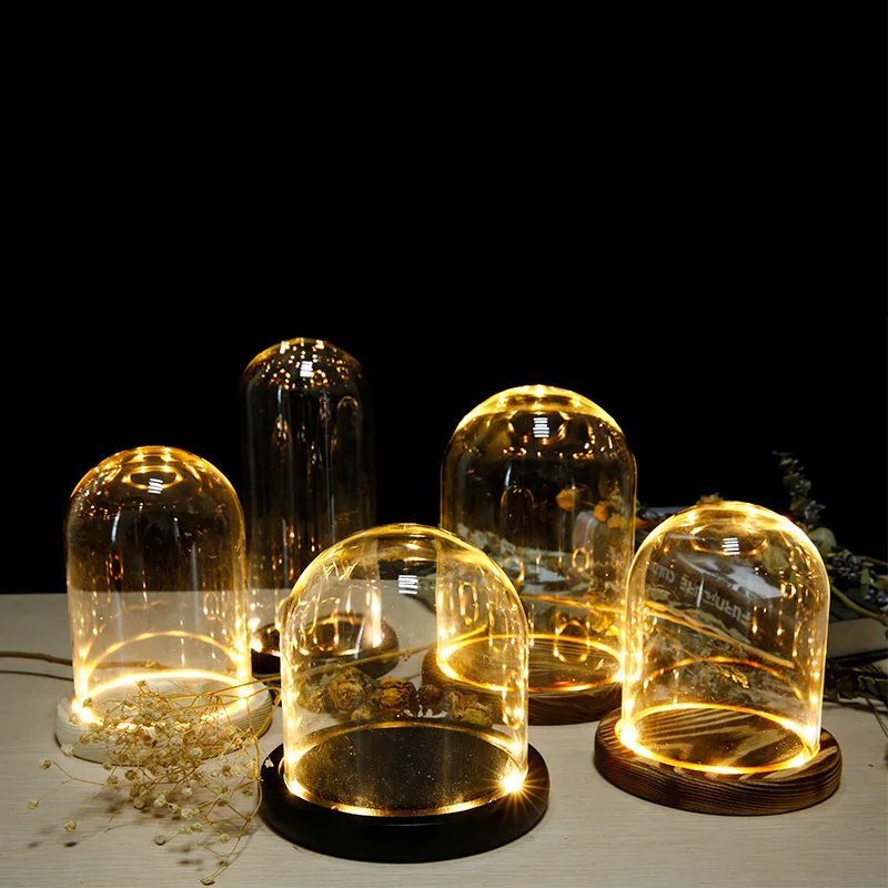 Оптовая продажа с завода эллиптическое высокоборосиликатное стекло пылезащитный чехол Lego ручная работа Прозрачный светящийся микроландшафтом