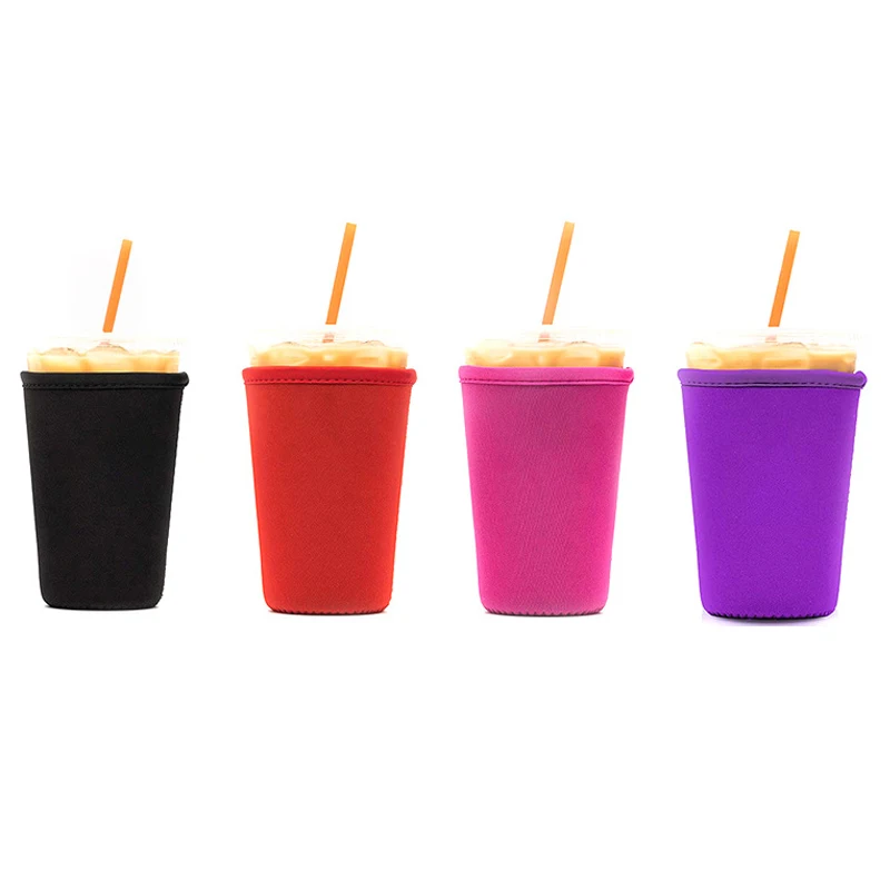 Wholesale Custom printed 16OZ 24OZ 32OZ Reusable Neoprene Iced Coffee cup Sleeves