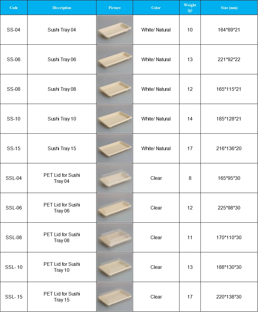 2024 New Arrival  good Quality  Sushi tray 04  Waterproof oilproof  Paper plate Pulp plate