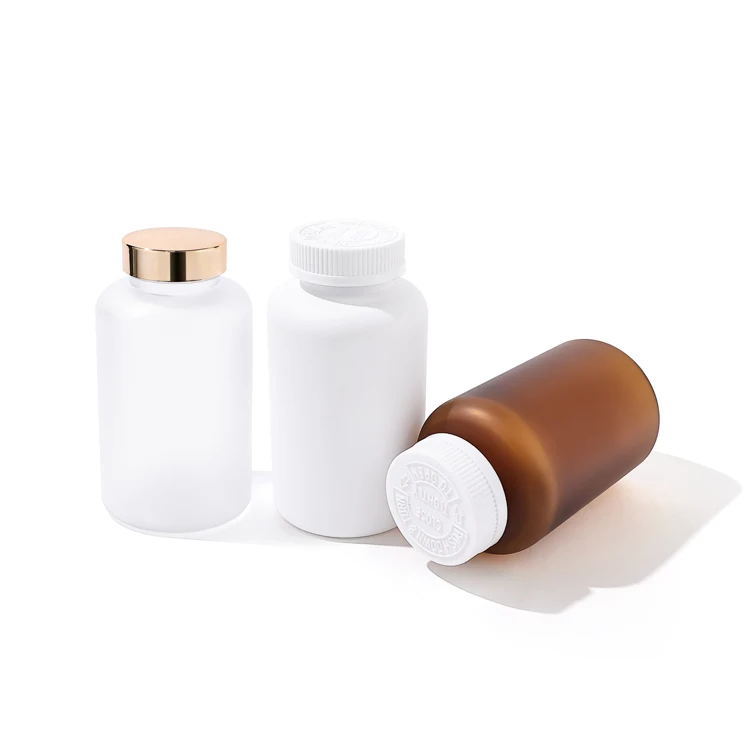 Customized Design 400ml Screen Printing Childproof capsule pill medication health care bottle with crc plastic screw cap