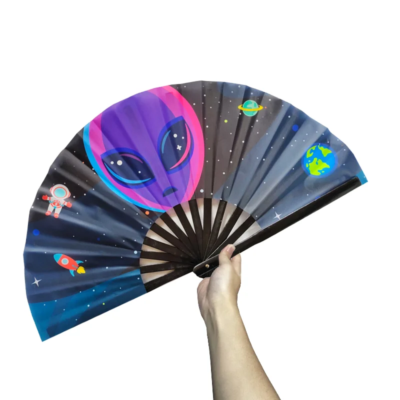 Custom design printed 13 inch large folding hand fan for events