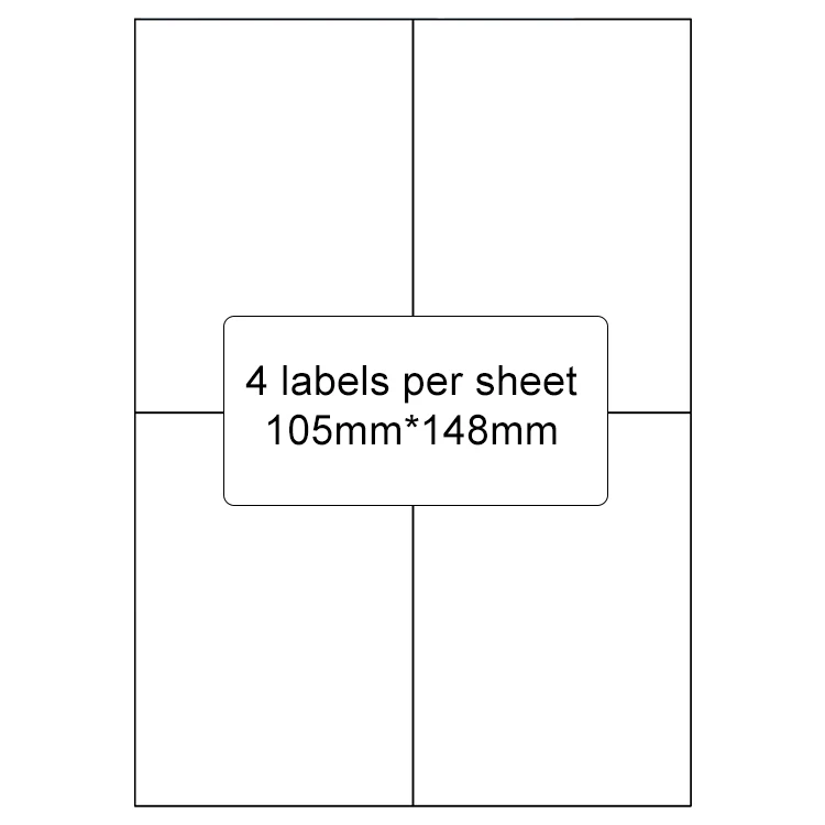 105mm*148mm*80pcs Blank writing paper shipping a4 half sheet labels adress sticker