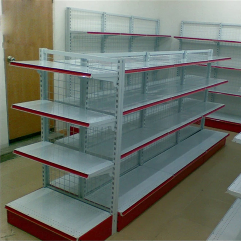 Double sided light duty rear panel supermarket shelf/supermarket shelving /supermarket shelving for sale