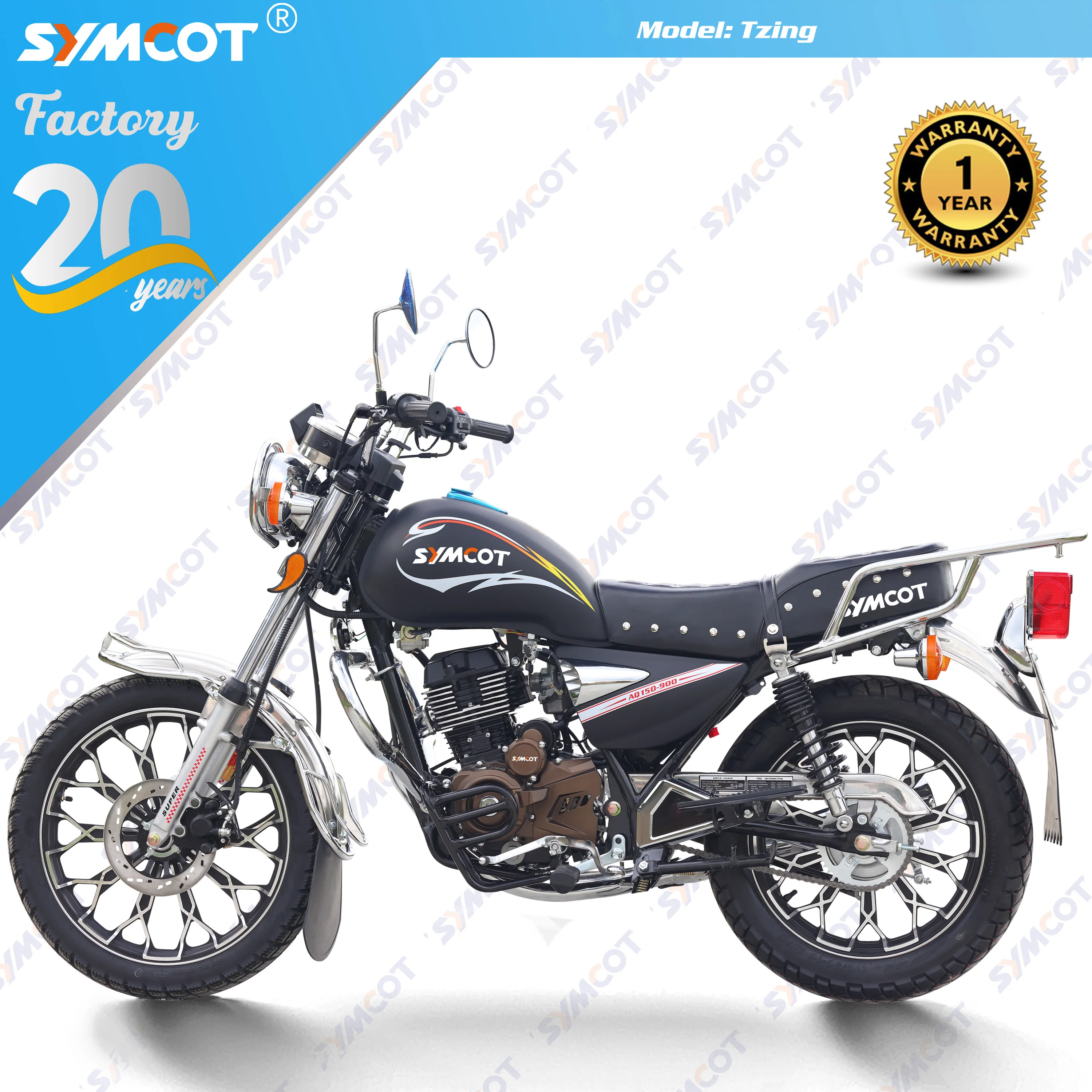 GN150 GN200 big fuel tank 13-spoke aluminum rim LED headlight with mp3 engine protector mud guard zalzel