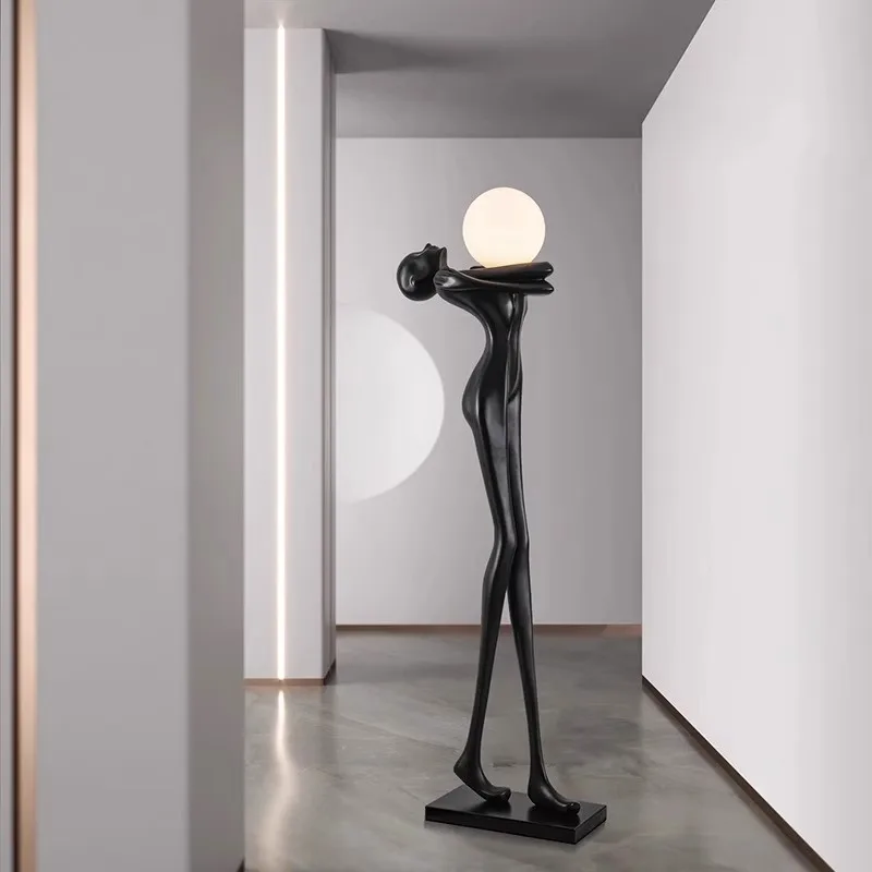 Creative Home Design Humanoid Art Sculpture Floor Light Hotel Lobby Living Room Large Decoration Standing Floor Lamps