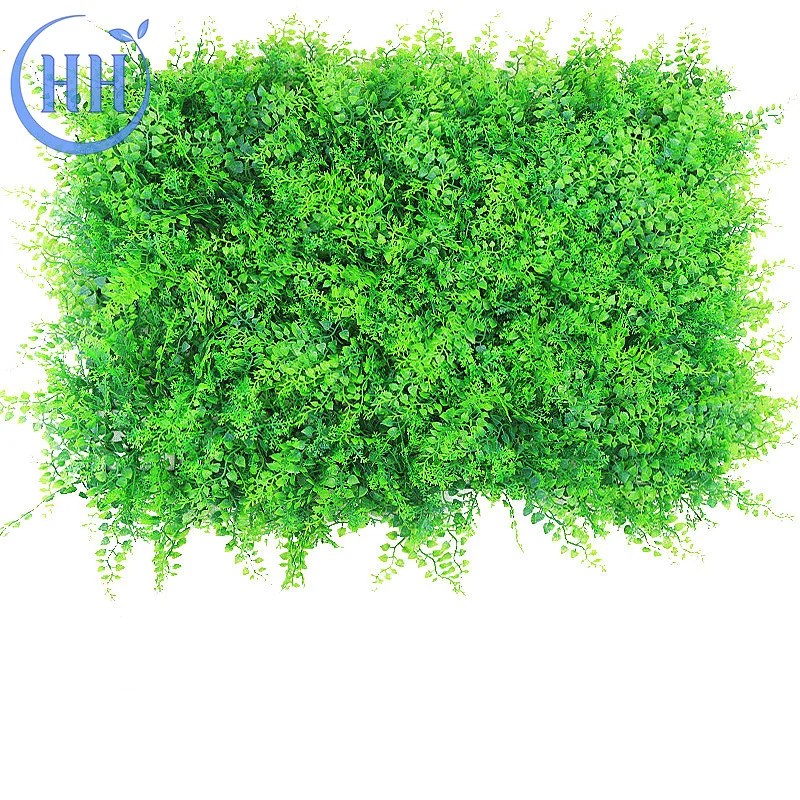 UV Protection Plastic Decorative Backdrop Grass Wall Artificial Plant for Wall yellow pampas Green Home Balcony Garden
