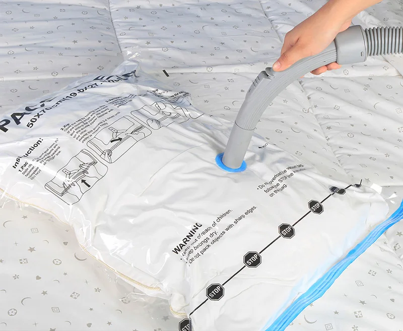 Vacuum storage bags for cloths and bedding