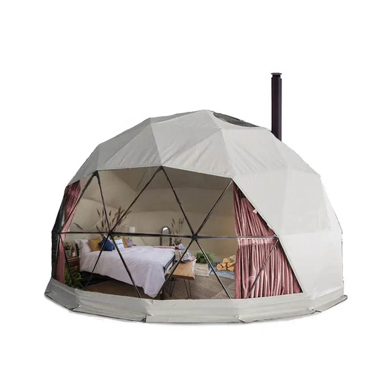Custom Geodesic Dome with PVC Cover Bubble Tent outdoor tent with LED light for camping