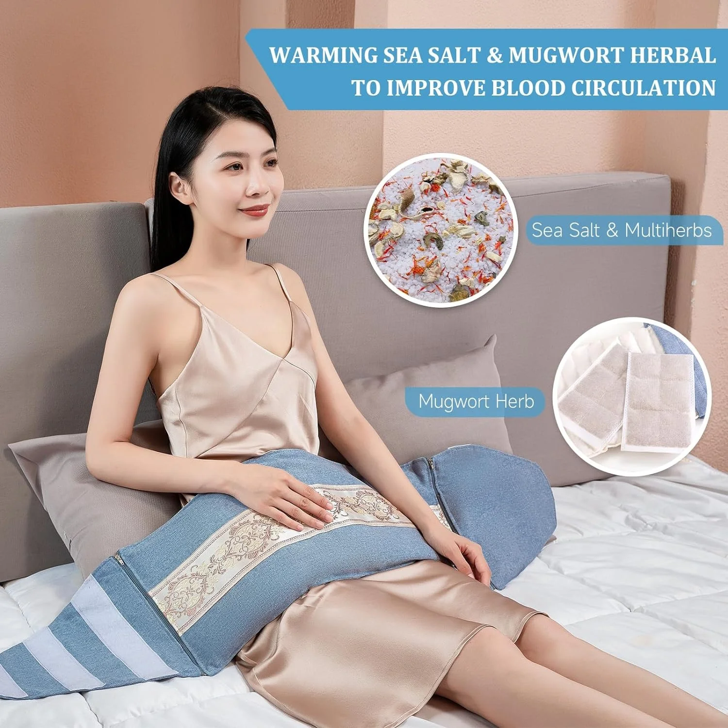 OEM/ODM Electric Sea Salt Hot Heated Pad with Moxibustion 9 Heat Settings Thermal Equipment for Back Pain Relief