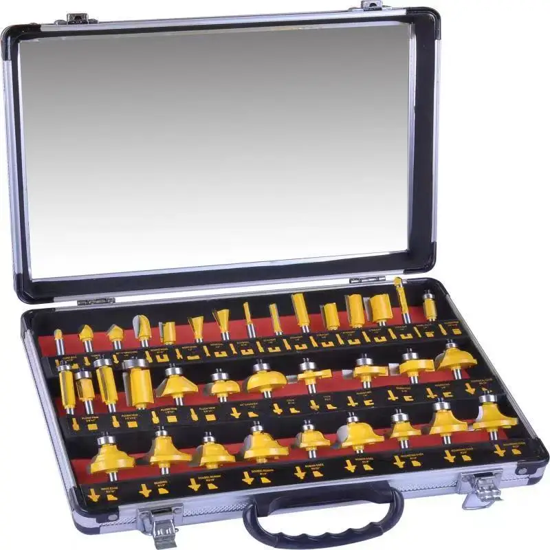 35Pcs Wood Tungsten Carbide Milling Cutter Sets 8mm  6.35mm  12.7mm 1/2 1/4 inch Shank Wood Tools CNC Router tools