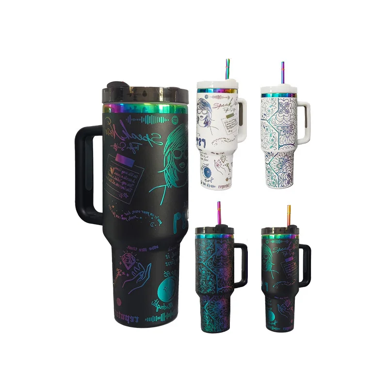 christmas gift Custom Ion laster cut taylors 304 stainless steel insulated thermal coffee cups 40oz leakproof coffee travel mugs