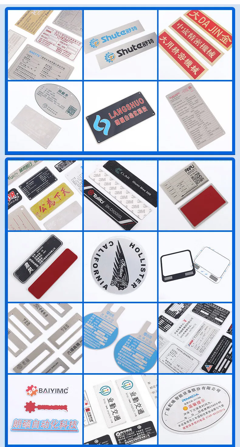 Manufacturer Supply Stainless Steel/Zinc Alloy/ Aluminum/Copper/brass Brand Metal Nameplate