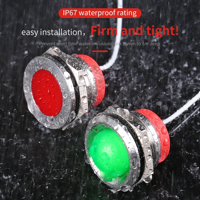 HBAN 16mm Led Pilot Indicator Light Rgb Stainless Steel Ip67 Waterproof Signal Lamp Panel Mount Pilot Light Led Indicator