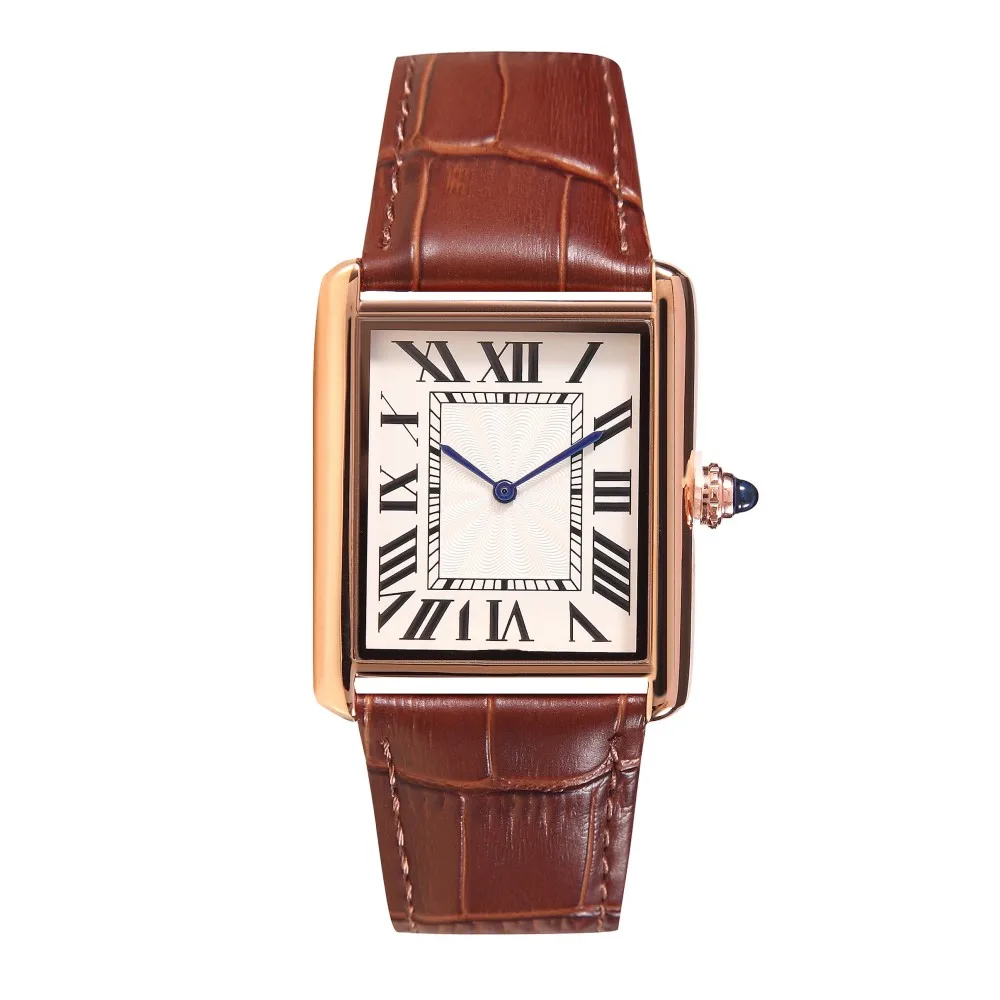 2023 Latest Models Jewelry Halloween Gift Original Brand Watch Rectangular Leather Strap Quartz Diamond Women Watch for Men