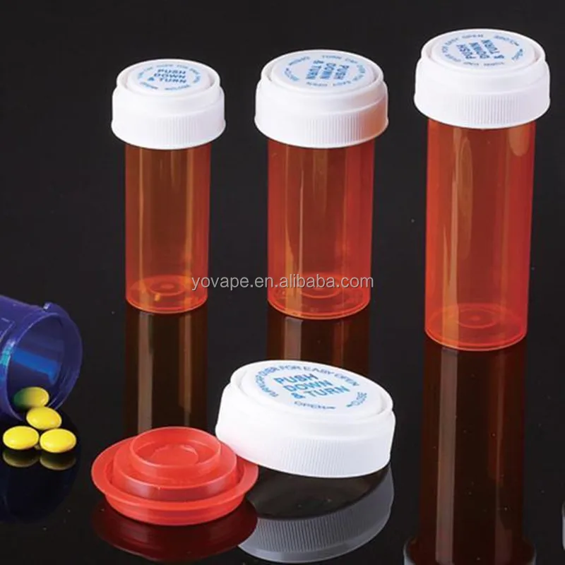 Pill Dispenser Organizer 30ml 50ml 60ml 120ml Push Down and Turn Medicine Container Pill Bottle with Child proof Resistant Cap