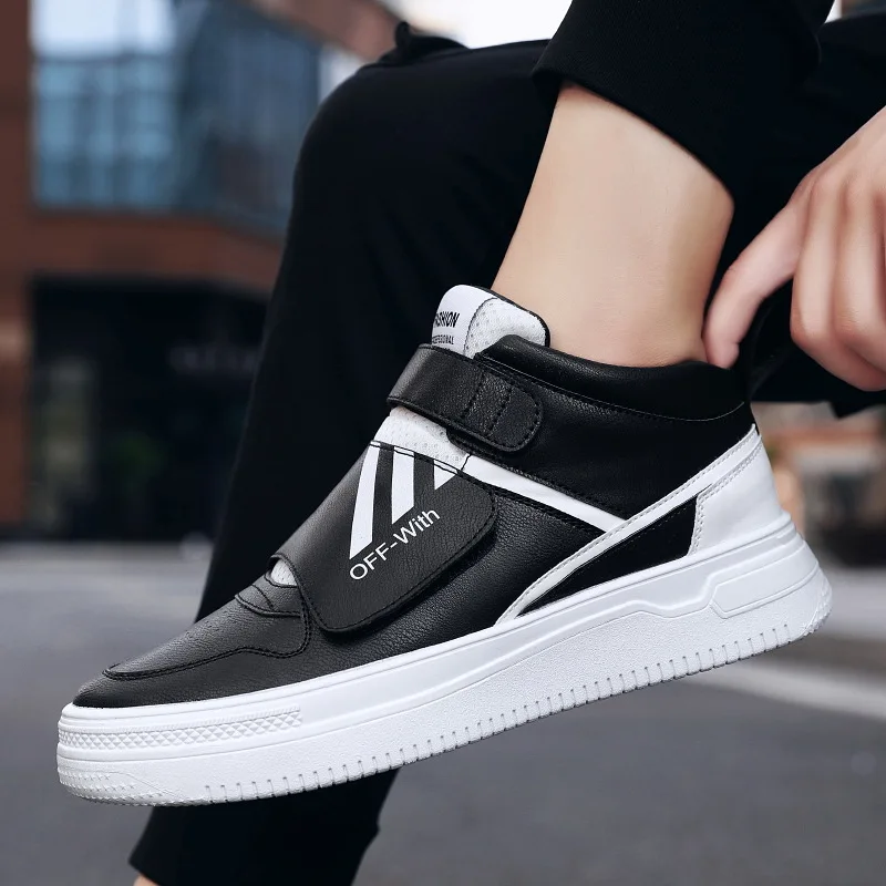 2022 Spring New Styles Wear-Resistant Leisure Shoes Hook and Loop Breathable Ankle Skateboarding Shoes for Men