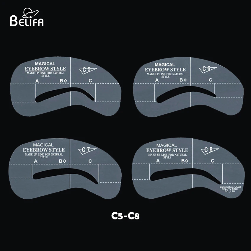 
Belifa 24 piece style grooming plastic eyebrow shape makeup stencil shaping template kit 