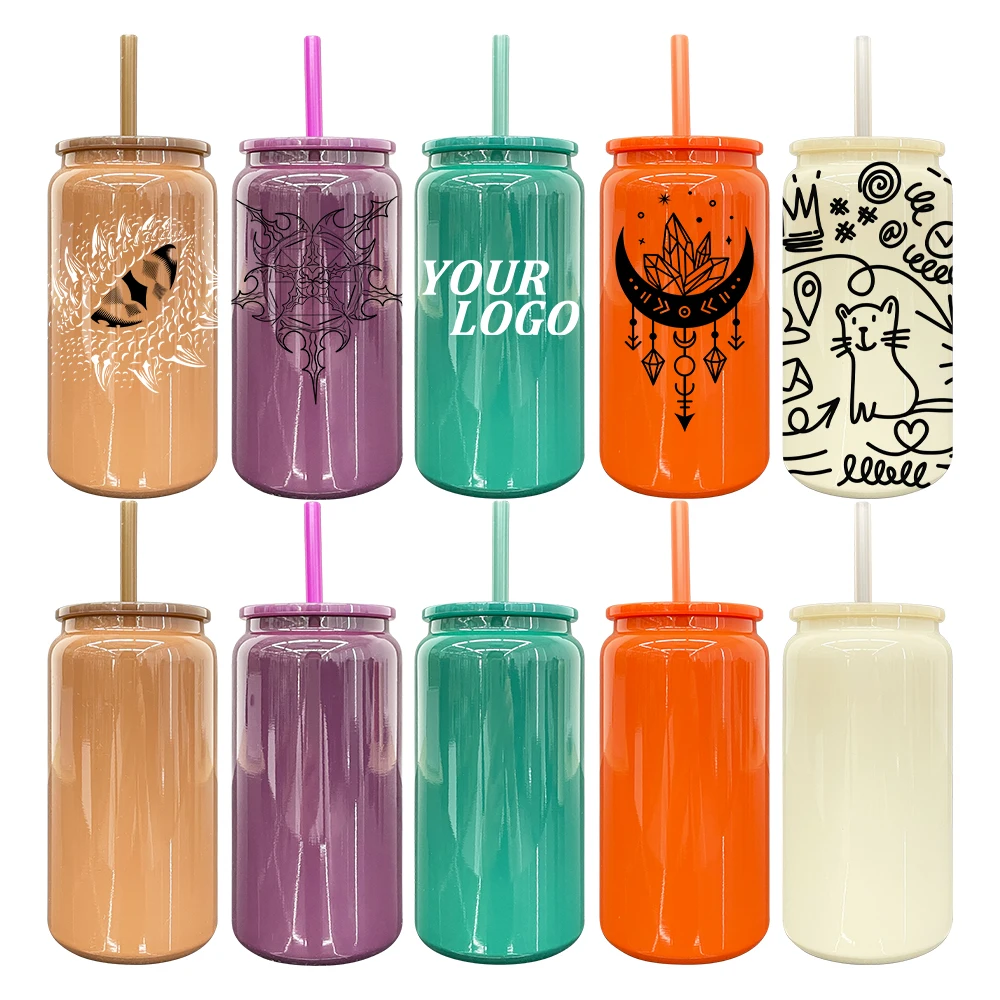 RTS NEW style colors autumn winter Christmas blank sublimation 16oz stainless steel soda can green purple coffee orange colored