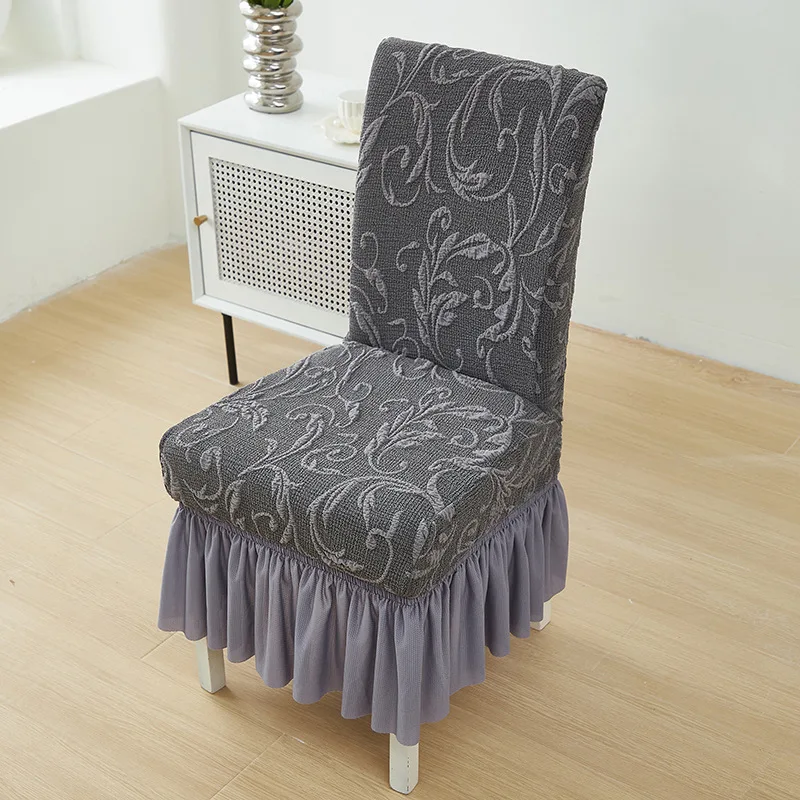 Various pattern jacquard dining chair covers elastic universal chair cover for banquets hotel chair