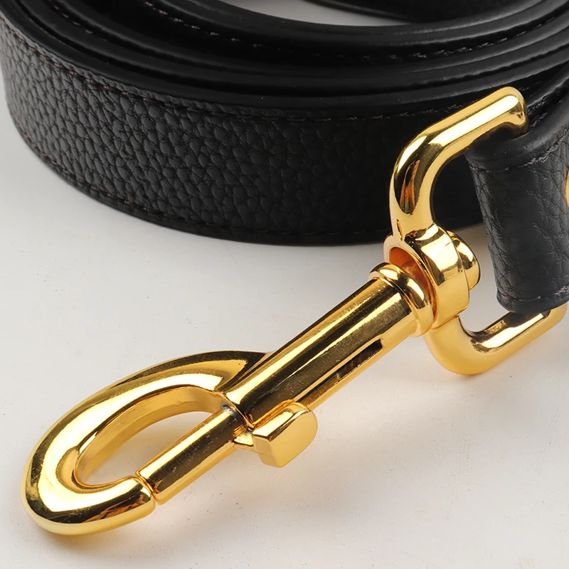 Black PU Leather Pet Cat Collar Softly Padded Waterproof Classic Vegan Genuine Leather Dog Collar and leader